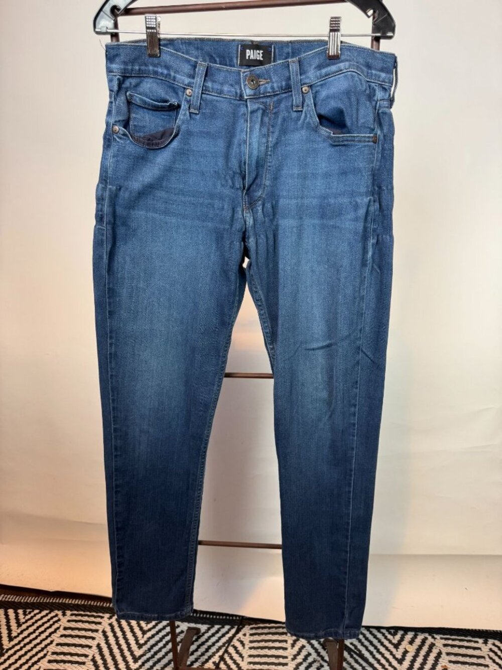 Paige Mens Dark Wash Slim Fit Jeans Size 32 Made In USA
